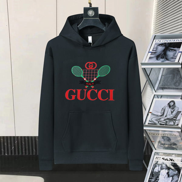 Gucci Hoodie With Tennis Racket Logo Red Branding For Casual Fashion Lovers