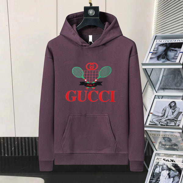 Gucci Hoodie With Tennis Racket Logo Red Branding For Casual Fashion Lovers