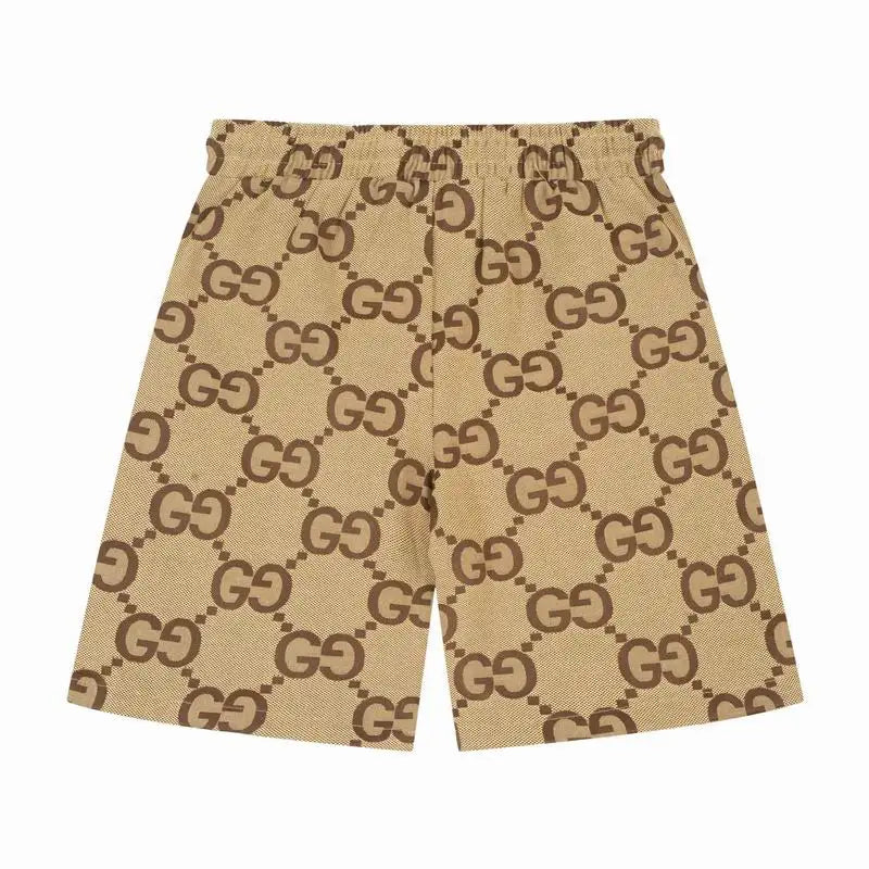 Gucci Men's Beige GG Monogram Drawstring Casual Shorts