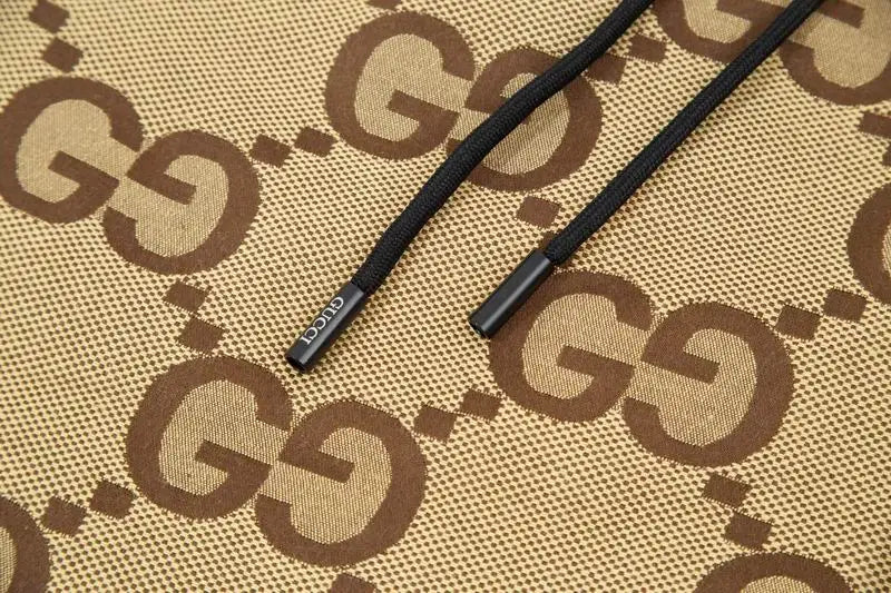 Gucci Men's Beige GG Monogram Drawstring Casual Shorts