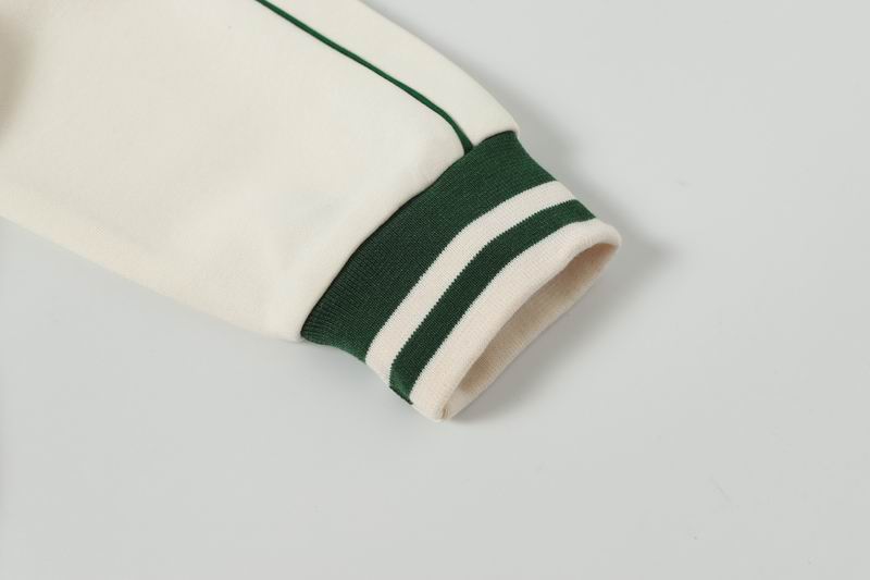 Gucci White Bomber Jacket With Green Trim And Logo