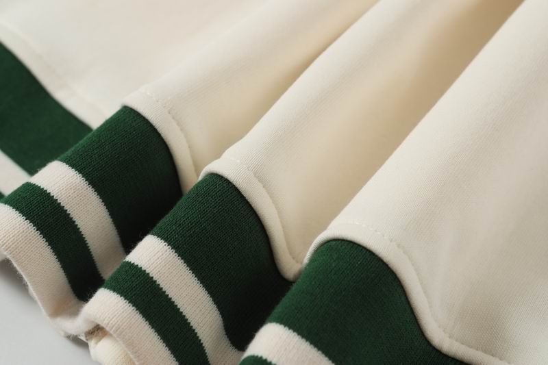 Gucci White Bomber Jacket With Green Trim And Logo