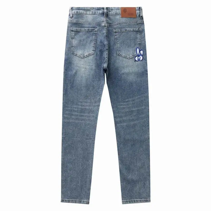 Gucci Light Blue Washed Denim Jeans For Stylish Looks