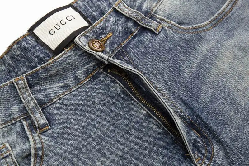 Gucci Light Blue Washed Denim Jeans For Stylish Looks