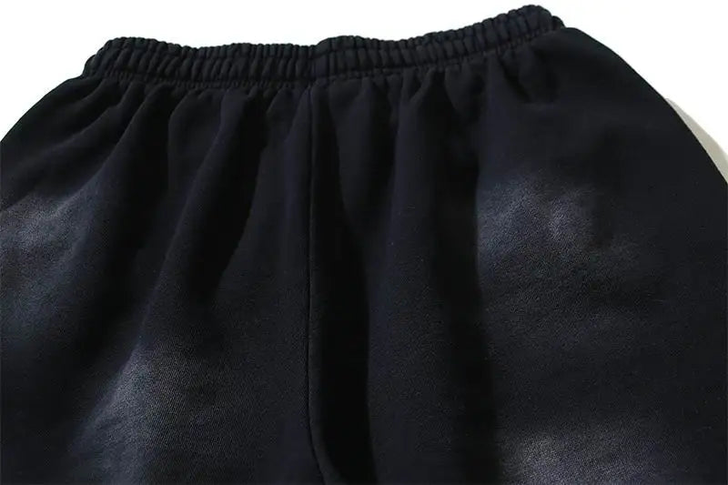 Hellstar Men's Black Drawstring Shorts with White Graphic Logo