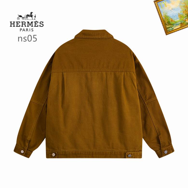 Hermès Brown Cargo Jacket With Signature Logo Patch