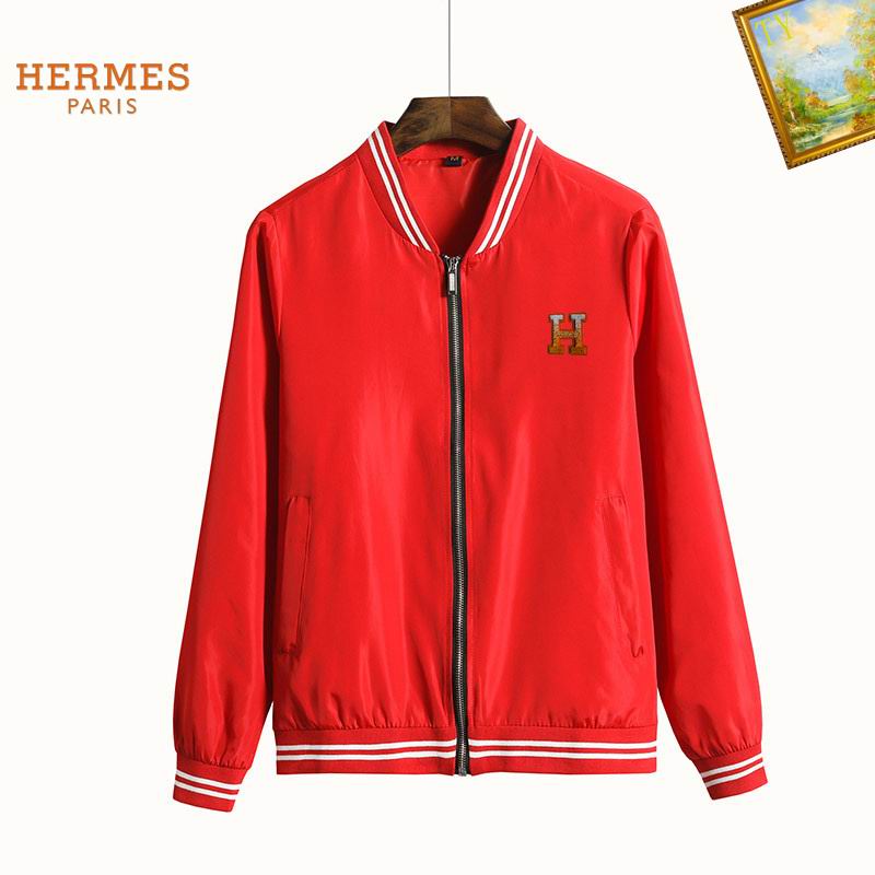Hermès White Bomber Jacket With Contrast Trim And Embroidered Logo