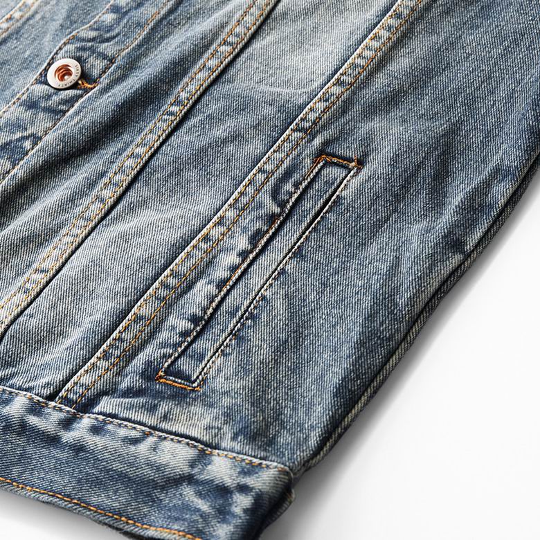 Hermès Embroidered Denim Jacket With Classic Button Design
