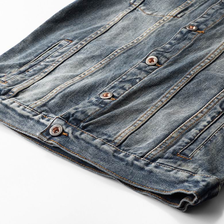 Hermès Embroidered Denim Jacket With Classic Button Design