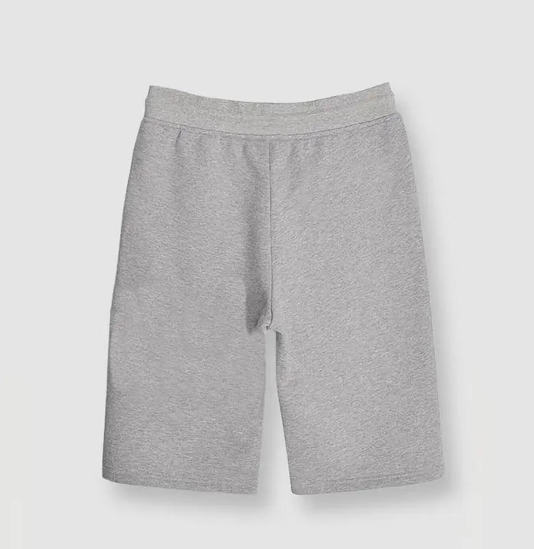 Hermès Men's Grey Drawstring Shorts with Orange Brand Print