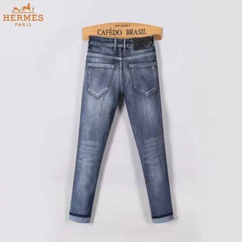 Hermes Men's Jeans With Dark Wash And Premium Denim Craftsmanship