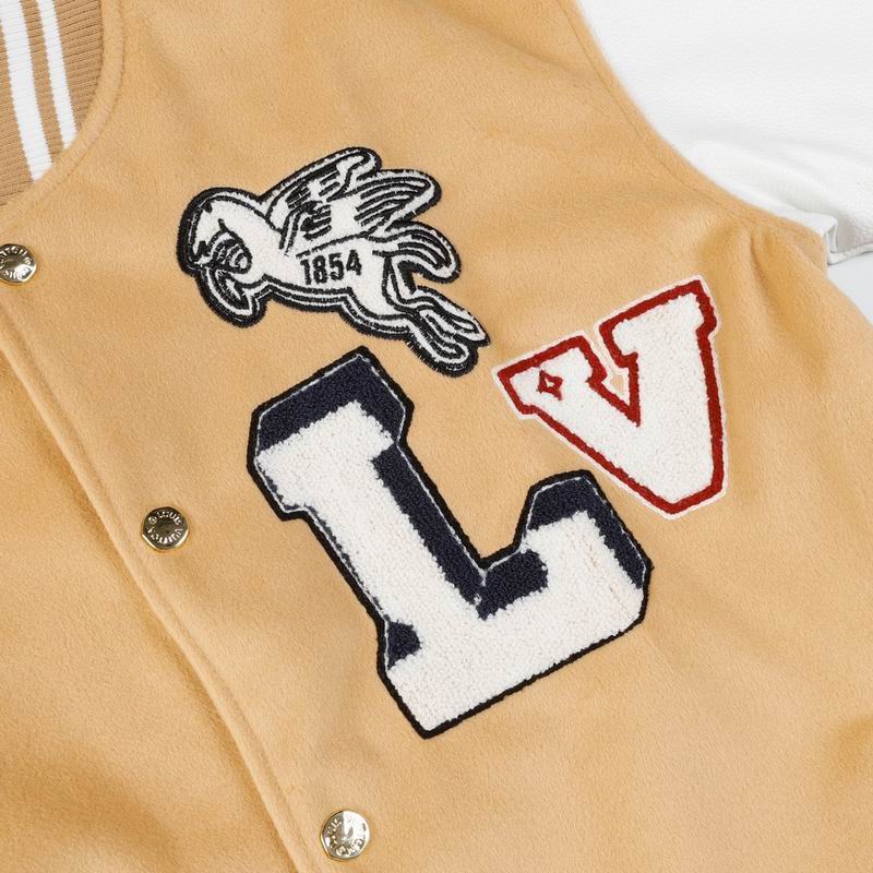 Louis Vuitton Beige And White Varsity Jacket With Patches And Embroidery