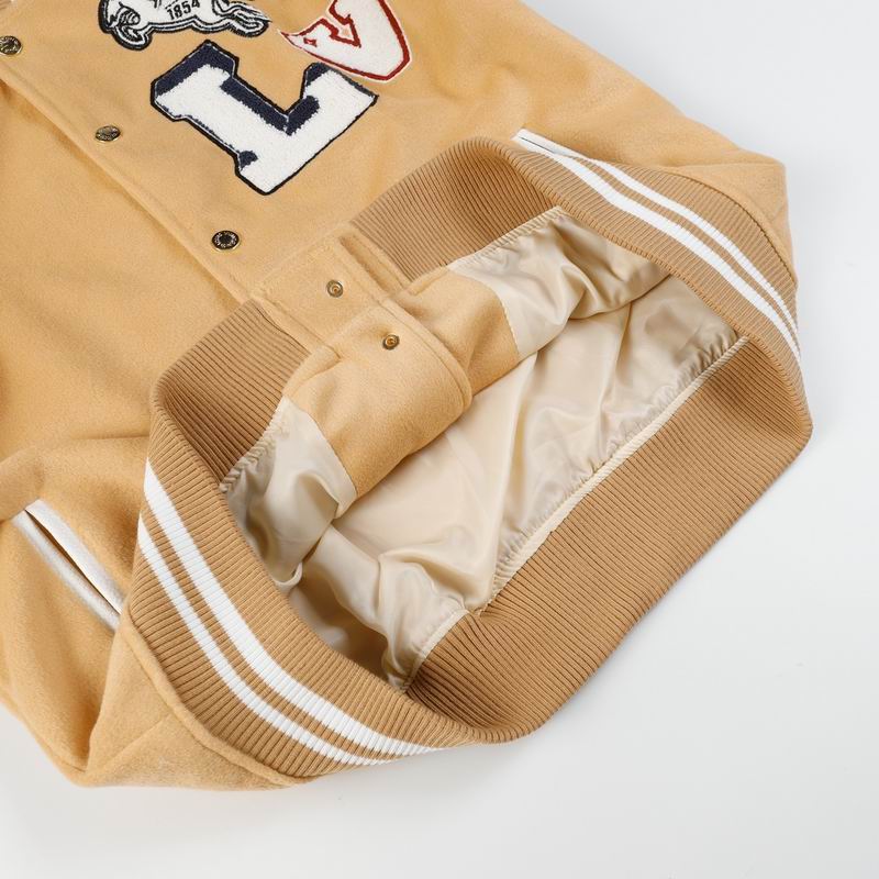 Louis Vuitton Beige And White Varsity Jacket With Patches And Embroidery