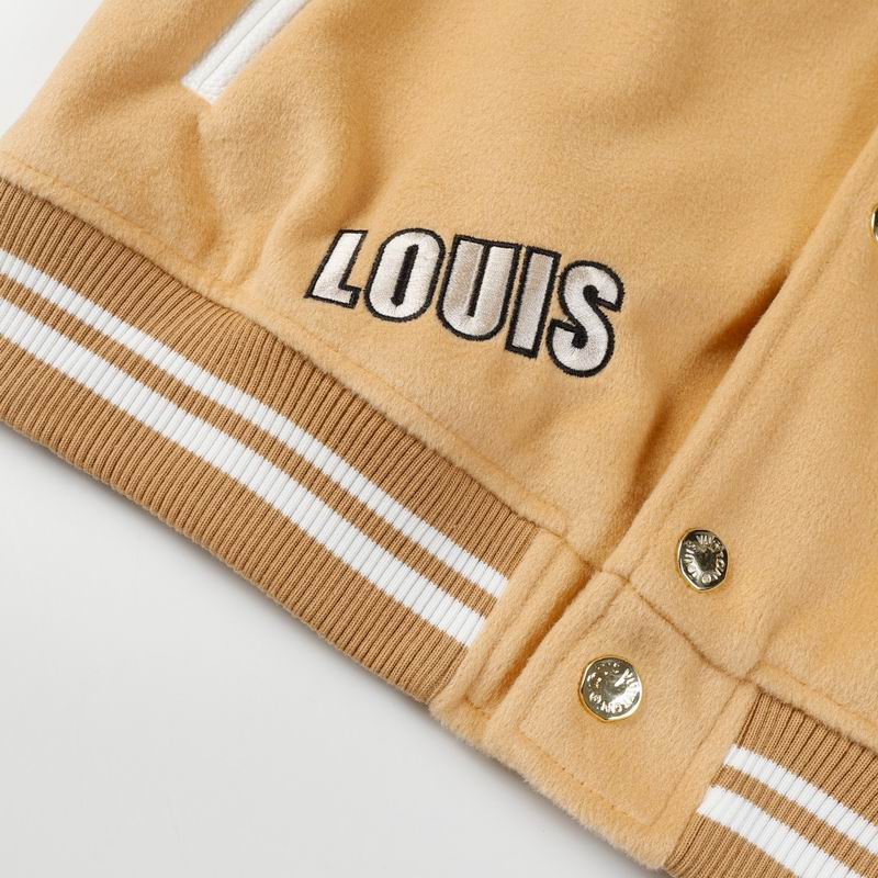 Louis Vuitton Beige And White Varsity Jacket With Patches And Embroidery