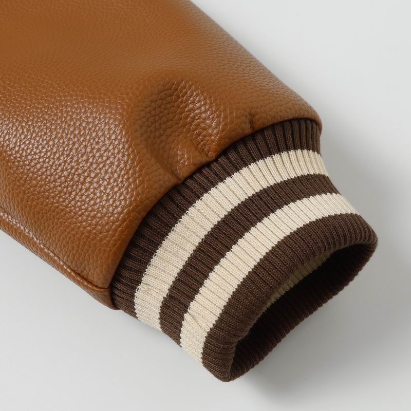 Louis Vuitton Beige And Brown Varsity Jacket With Embossed Monogram