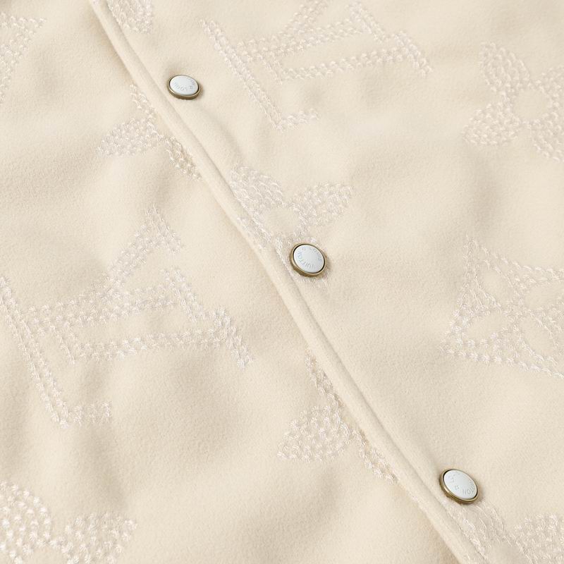 Louis Vuitton Beige And Brown Varsity Jacket With Embossed Monogram