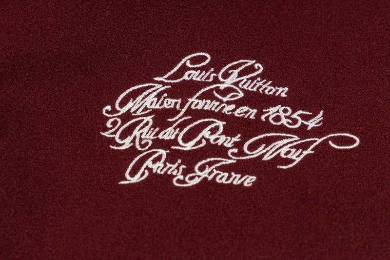 Louis Vuitton Burgundy And White Varsity Jacket With Embroidered Details