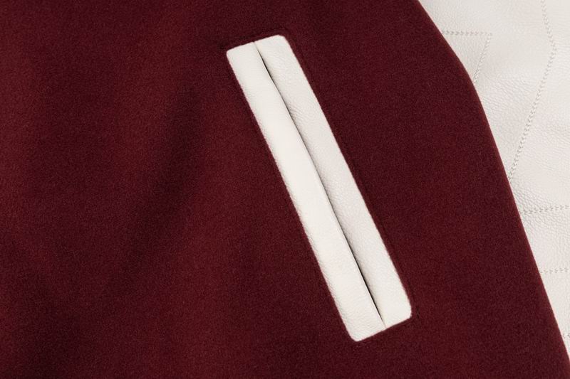 Louis Vuitton Burgundy And White Varsity Jacket With Embroidered Details