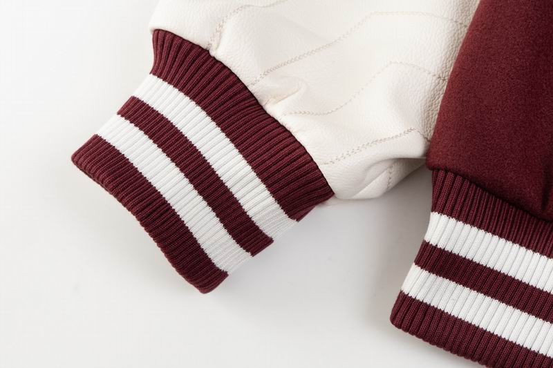 Louis Vuitton Burgundy And White Varsity Jacket With Embroidered Details