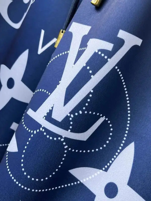 Louis Vuitton Men's Navy Blue Monogram Drawstring Shorts