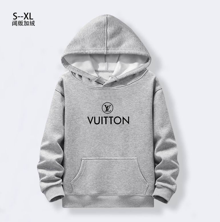 Louis Vuitton Black/Gray Hoodie With Classic Logo Print for Timeless Casual Style