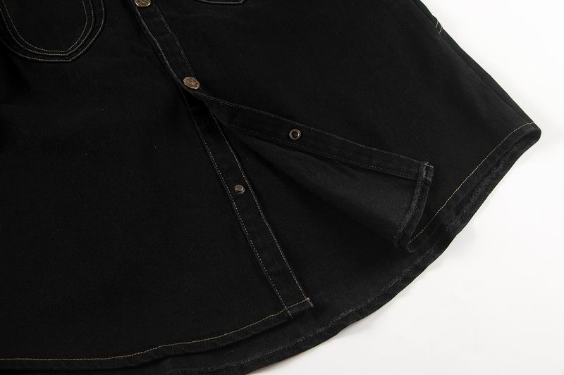 Louis Vuitton Black Denim Jacket With Gold Buttons And Embroidered Logo