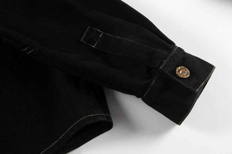 Louis Vuitton Black Denim Jacket With Gold Buttons And Embroidered Logo