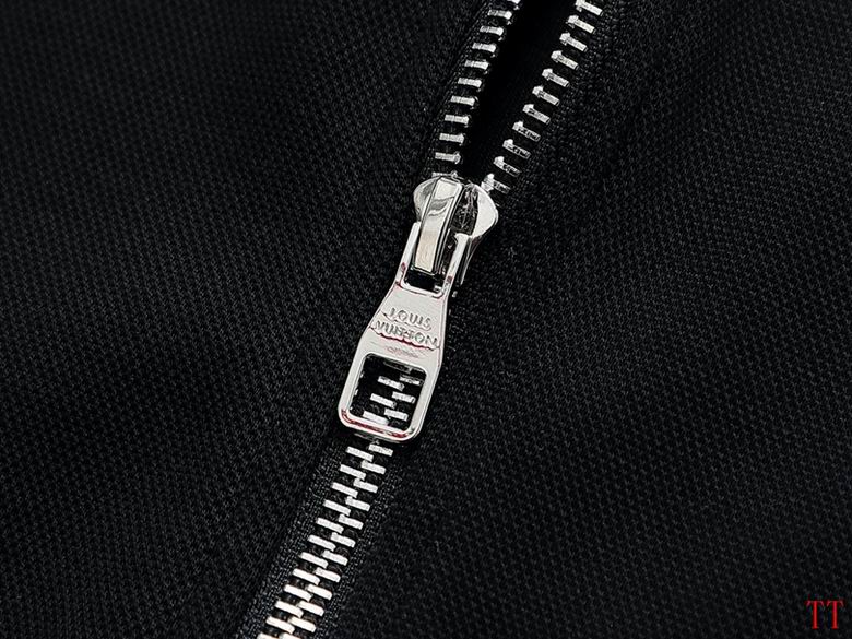 Louis Vuitton Black Track Jacket With Monogram Tape And LV Logo