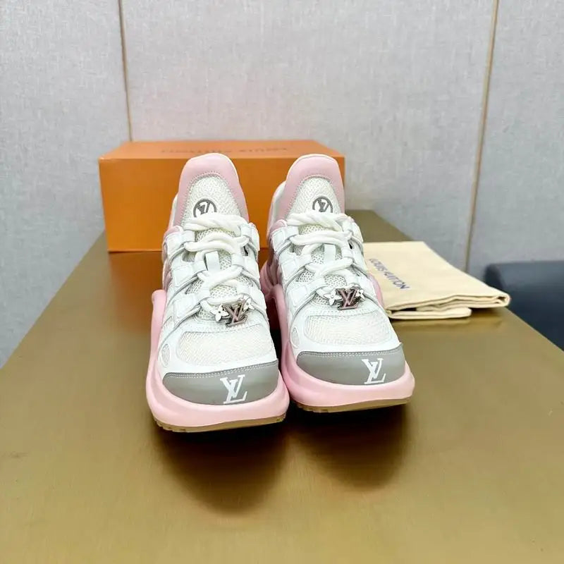 Charming Louis Vuitton Women Chunky Sneakers in Sweet Pink Tone