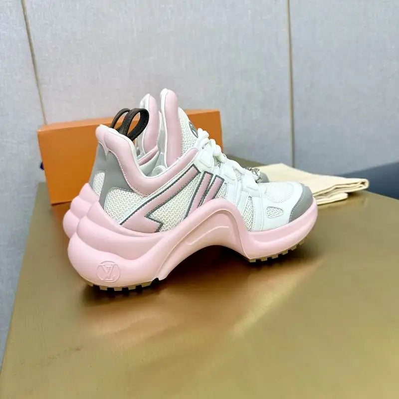 Charming Louis Vuitton Women Chunky Sneakers in Sweet Pink Tone