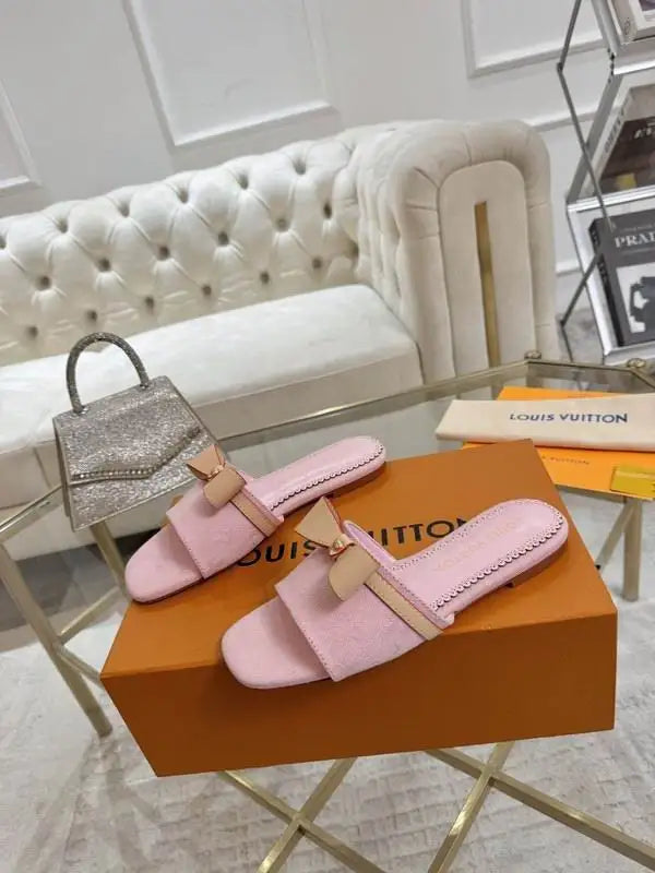 Louis Vuitton Bow Decorated Monogram Slides For Women