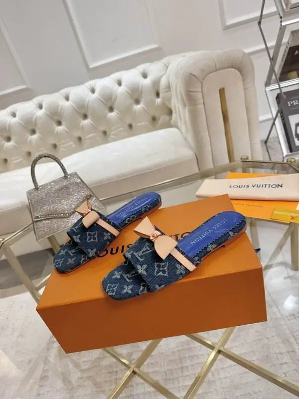 Louis Vuitton Bow Decorated Monogram Slides For Women