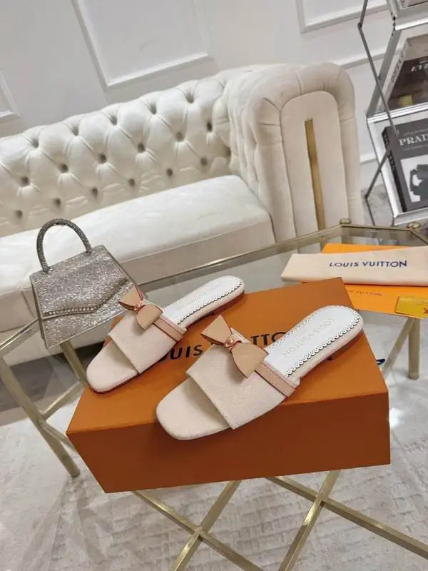 Louis Vuitton Bow Decorated Monogram Slides For Women