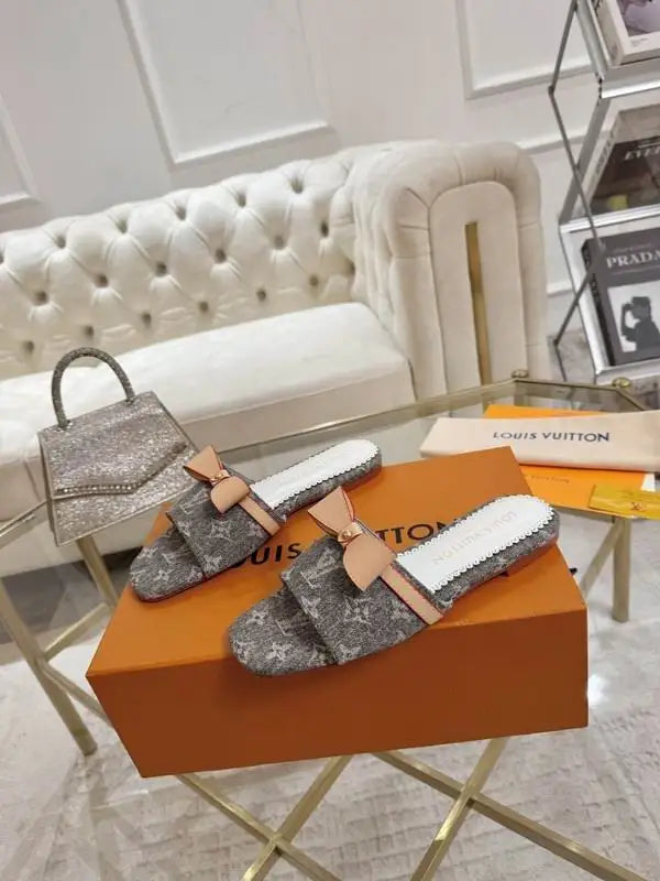 Louis Vuitton Bow Decorated Monogram Slides For Women