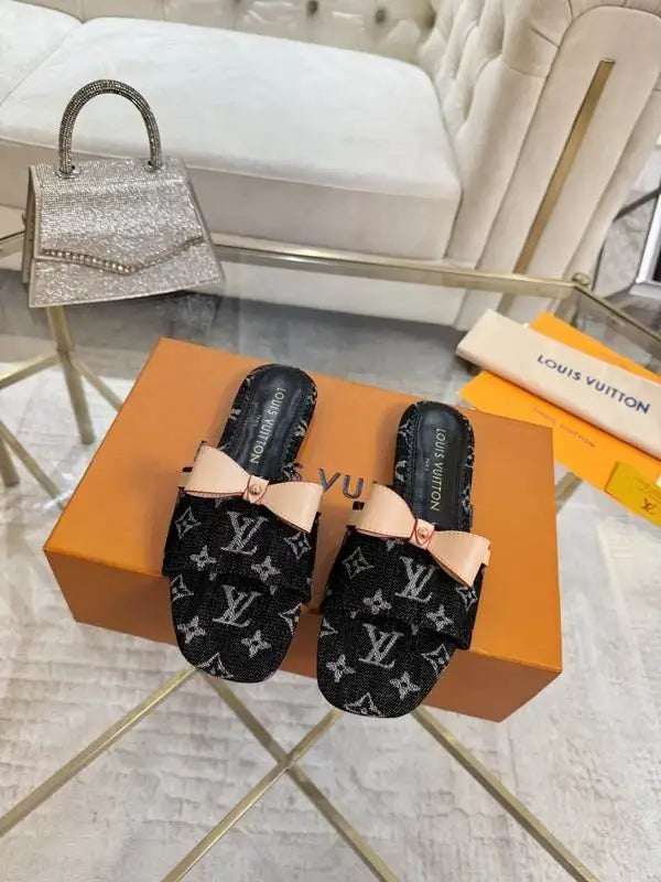 Louis Vuitton Bow Decorated Monogram Slides For Women