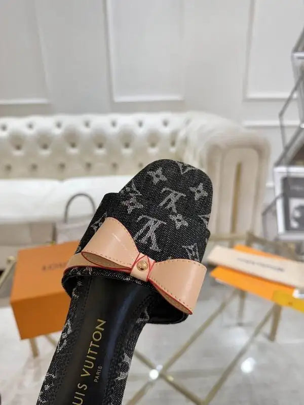 Louis Vuitton Bow Decorated Monogram Slides For Women
