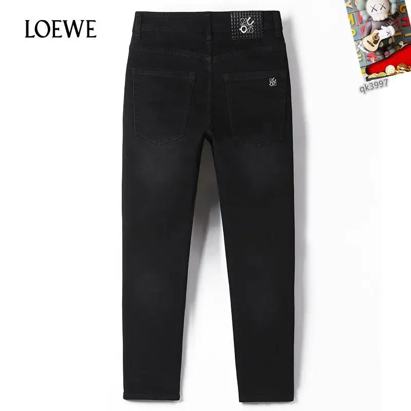 Loewe Men's Black Denim Jeans With Unique Brand Logo Detail