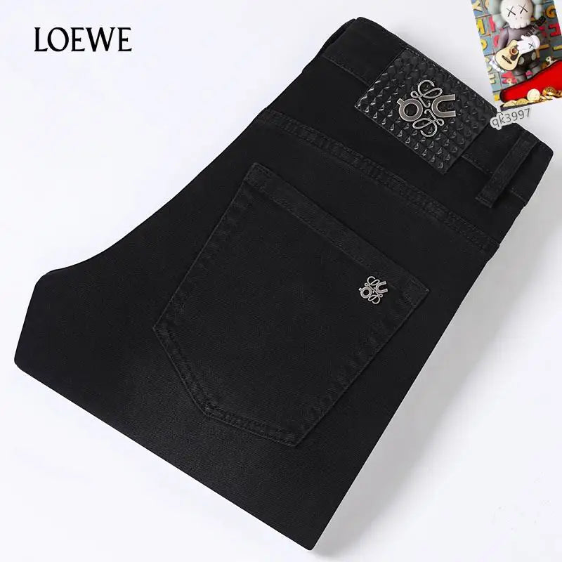 Loewe Men's Black Denim Jeans With Unique Brand Logo Detail