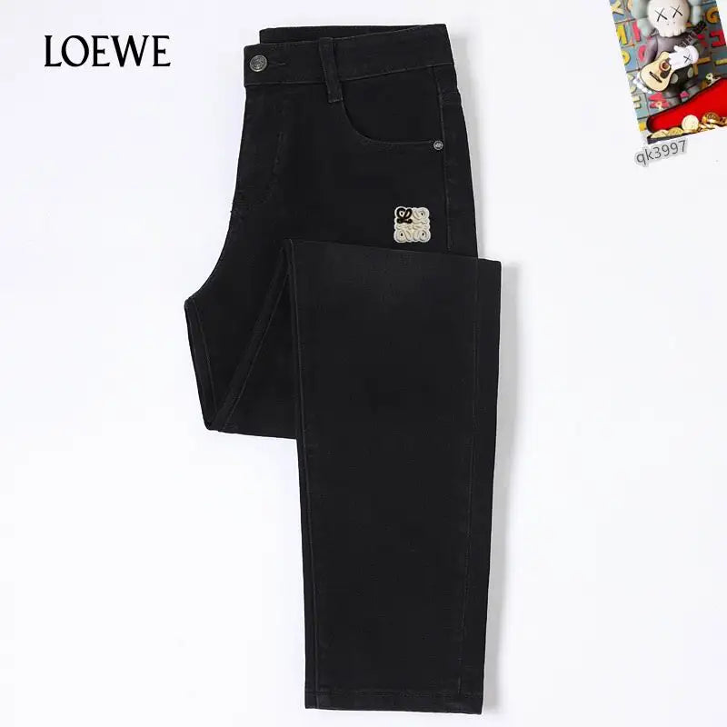Loewe Men's Black Denim Jeans With Unique Brand Logo Detail