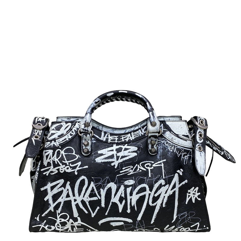 Balenciaga Graffiti - Printed Leather Handbag for Urban Fashion Enthusiasts Style No.385