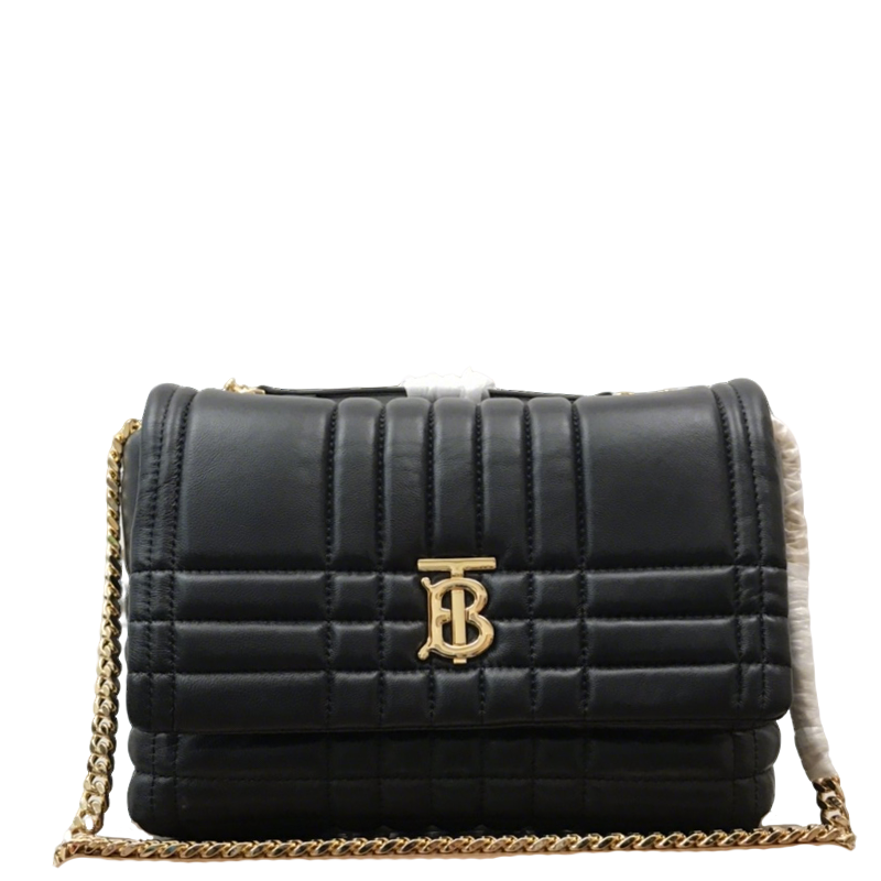 Elegant Black/Red/Green/Brown Quilted Burberry Crossbody Bag With Gold TB Logo And Chain Strap Style No.80490501