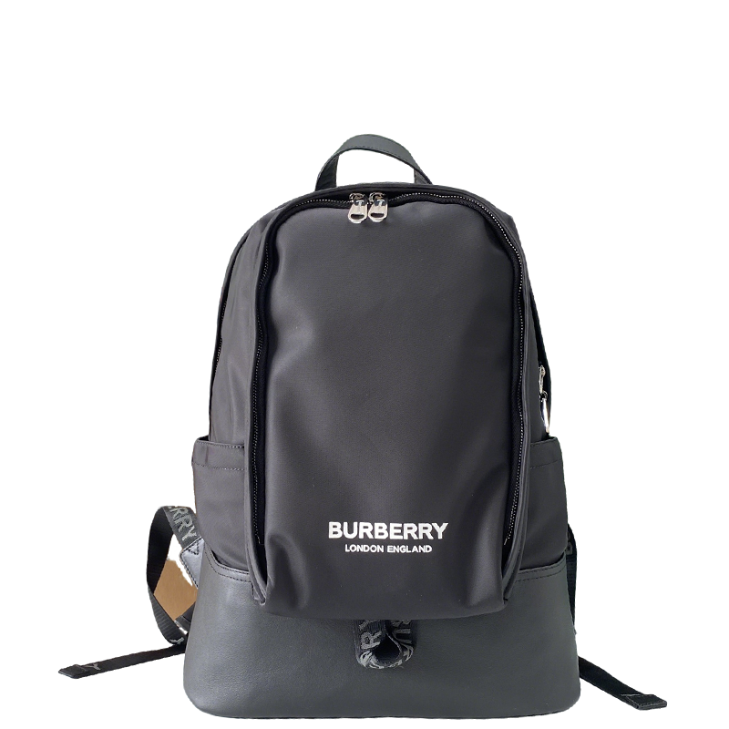 Sleek Black Burberry Backpack With Durable Nylon Material And Signature Branding Style No.3316