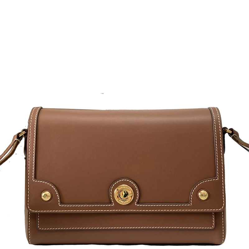 Elegant Brown/Black Burberry Crossbody Bag With Gold - Toned Hardware And Stitch Detailing Style No.906168