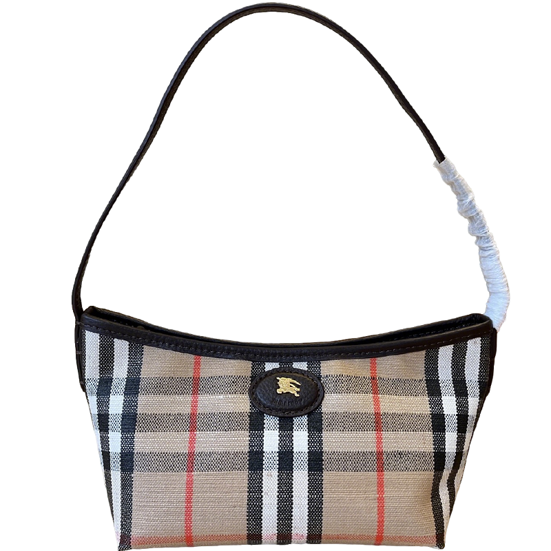 Burberry Checkered Shoulder Bag With Iconic Logo And Unique Handle Detail For Timeless Style Style No.2551