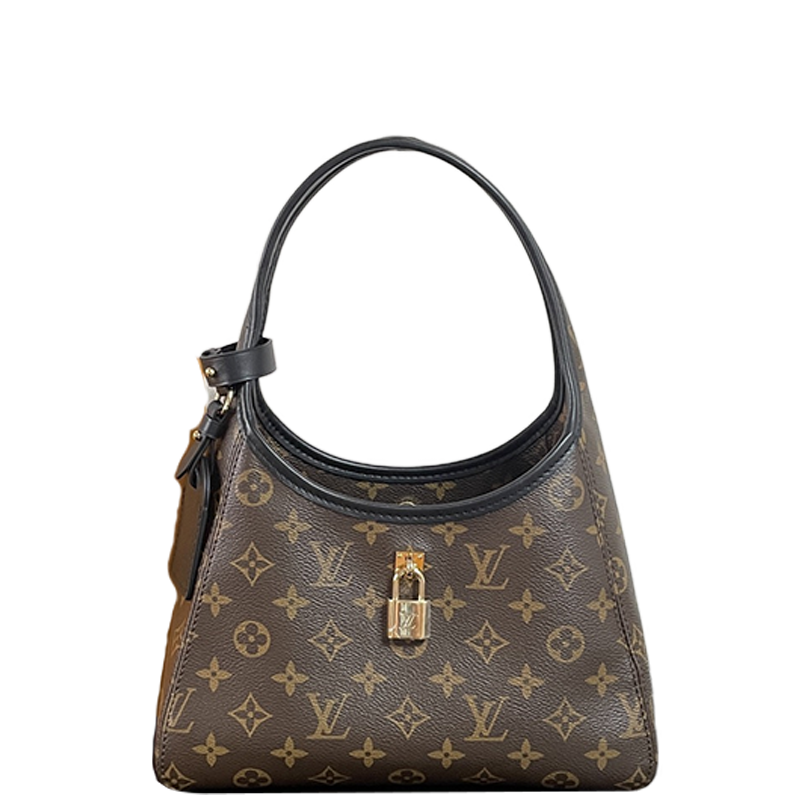 Louis Vuitton Monogram Canvas Hobo Bag With Lock Detail And Stylish Design For Fashion Fans
