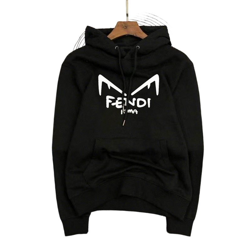 Black Fendi Hoodie With Unique Monster Eye Logo For Trendy Looks