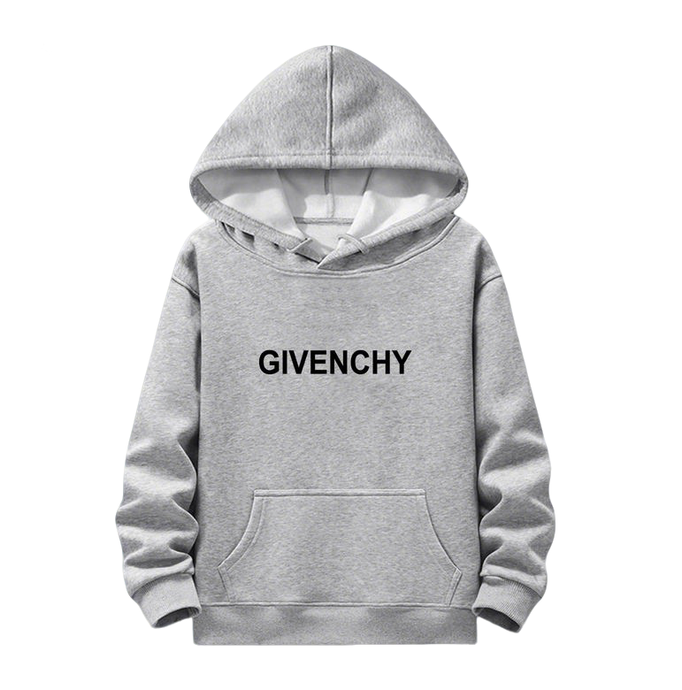Grey Givenchy Hoodie With Bold Black Logo For Modern Street Style