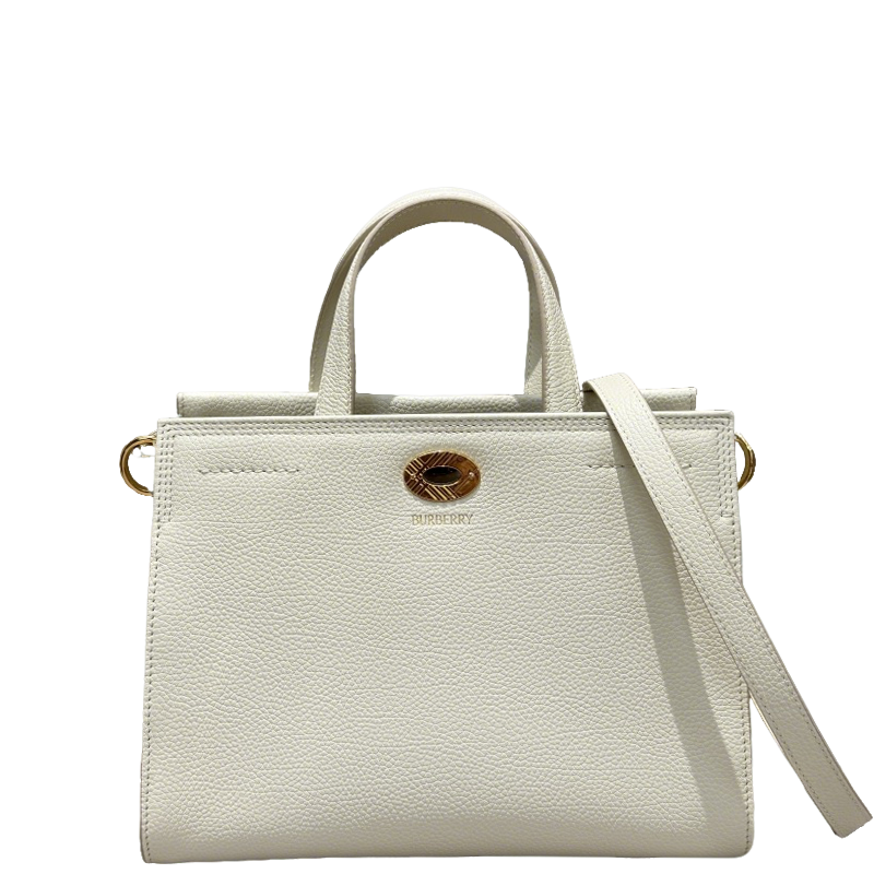 Timeless Cream Burberry Handbag with Gold - Tone Embellishment and Detachable Strap Style No.3491