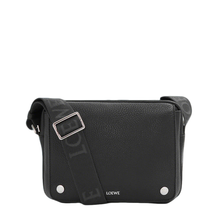 Loewe Black Leather Crossbody Bag With Signature Strap Detail 652441