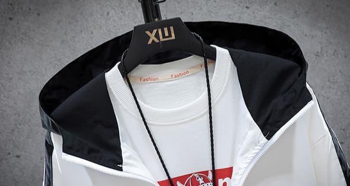 Moncler Men's Two - Tone Hooded Jacket with Inner Tee and Necklace